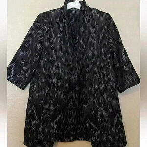 Eileen Fisher Silver Textured
Women Open Front Stand Collar Jacket Coat Size PM